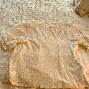 Lace Anthropologie top with attached liner.